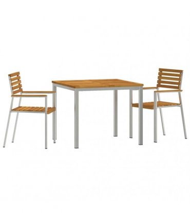 vidaXL Garden Dining Set 3 pcs Brown Solid Acacia Wood