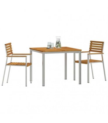 vidaXL Garden Dining Set 3 pcs Brown Solid Acacia Wood