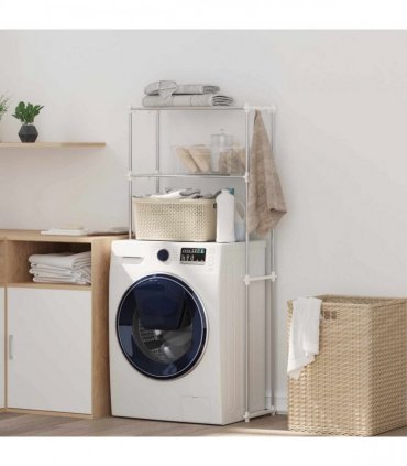 vidaXL Washing Machine Shelf White 70 x 27 x 136 cm Aluminium