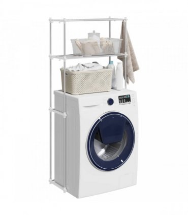 vidaXL Washing Machine Shelf White 70 x 27 x 136 cm Aluminium