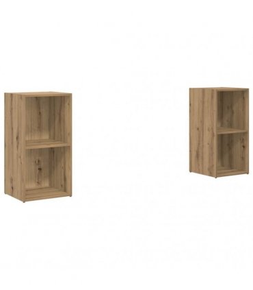 vidaXL TV Cabinet Set Wall-mounted 2 pcs Artisan Oak 37 x 35 x 72 cm