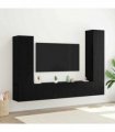 vidaXL TV Cabinet Set Wall-mounted 4 pcs Black Oak Engineered Wood