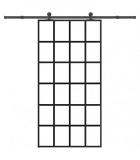vidaXL Sliding Door with Hardware Set 102x205 cm ESG Glass&Aluminium