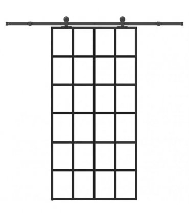 vidaXL Sliding Door with Hardware Set 102x205 cm ESG Glass&Aluminium