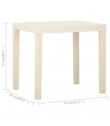 vidaXL Garden Table White 79x65x72 cm Plastic