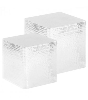 vidaXL Coffee Tables 2 pcs Silver Aluminium