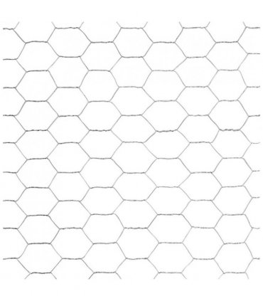 vidaXL Chicken Wire Fence Galvanised Steel 25x1.5 m Silver