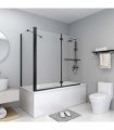 vidaXL Bi-Folding Shower Enclosure ESG 120x68x130 cm Black