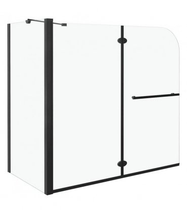 vidaXL Bi-Folding Shower Enclosure ESG 120x68x130 cm Black