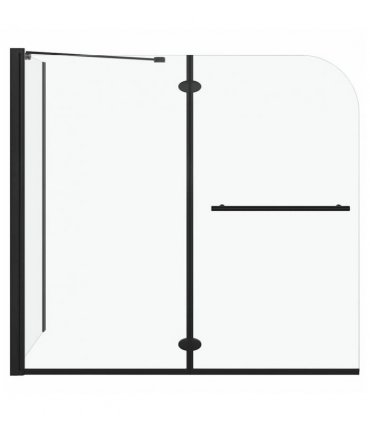 vidaXL Bi-Folding Shower Enclosure ESG 120x68x130 cm Black