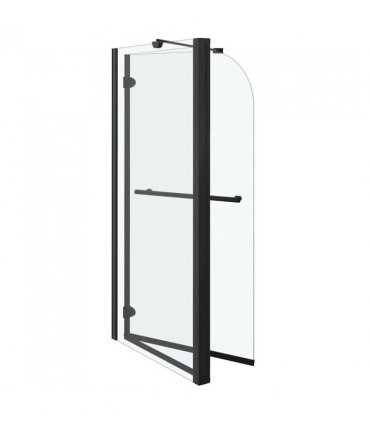 vidaXL Bi-Folding Shower Enclosure ESG 120x68x130 cm Black