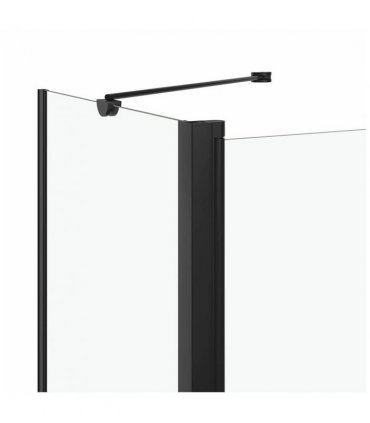 vidaXL Bi-Folding Shower Enclosure ESG 120x68x130 cm Black