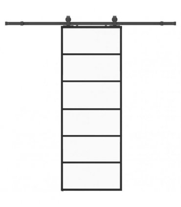 vidaXL Sliding Door with Hardware Set Black 76x205 cm ESG Glass