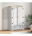 vidaXL Wardrobe Corona White 101 x 52 x 170 cm Solid Pine Wood
