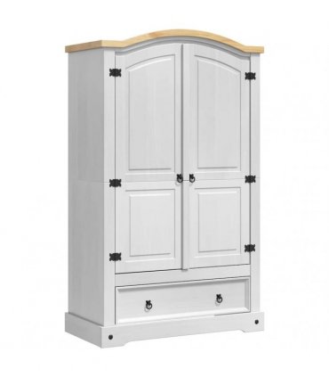 vidaXL Wardrobe Corona White 101 x 52 x 170 cm Solid Pine Wood