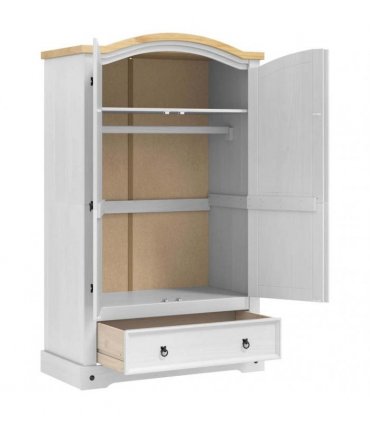 vidaXL Wardrobe Corona White 101 x 52 x 170 cm Solid Pine Wood