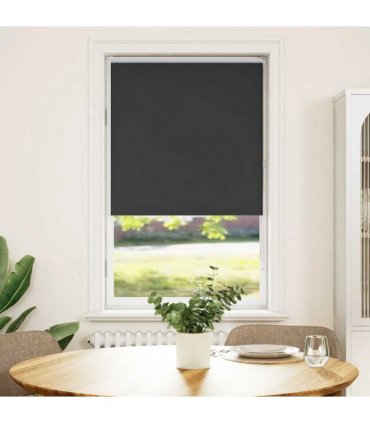 vidaXL Roller Blind Blackout Black 80x130 cm Fabric Width 75.7 cm Polyester