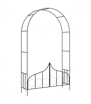 vidaXL Garden Arch with Gate Black 138x40x238 cm Iron