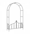 vidaXL Garden Arch with Gate Black 138x40x238 cm Iron