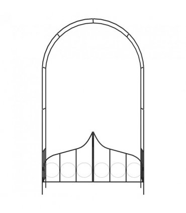 vidaXL Garden Arch with Gate Black 138x40x238 cm Iron