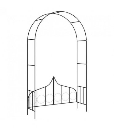 vidaXL Garden Arch with Gate Black 138x40x238 cm Iron