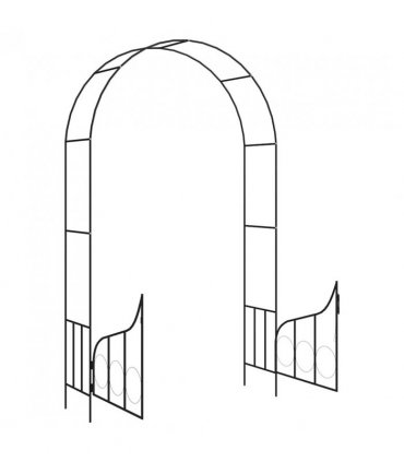 vidaXL Garden Arch with Gate Black 138x40x238 cm Iron