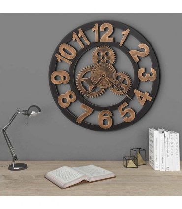 vidaXL Wall Clock Metal 58 cm Golden and Black
