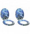 vidaXL Soft-Close Toilet Seat 2 pcs Blue 44 x 38 cm MDF board