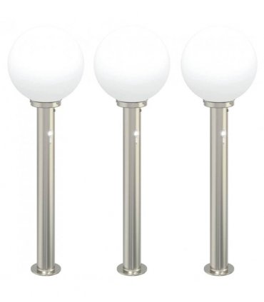 vidaXL Bollard Lights with Sensor 3 pcs 80 cm Stainless Steel IP44