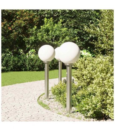 vidaXL Bollard Lights with Sensor 3 pcs 80 cm Stainless Steel IP44
