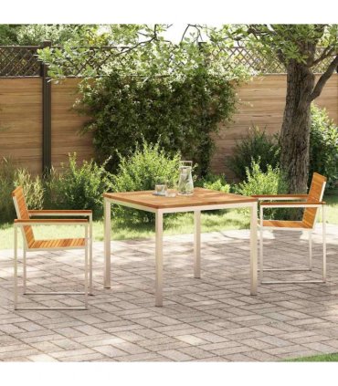 vidaXL Garden Dining Set 3 pcs Brown Solid Acacia Wood