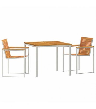 vidaXL Garden Dining Set 3 pcs Brown Solid Acacia Wood