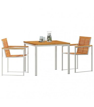 vidaXL Garden Dining Set 3 pcs Brown Solid Acacia Wood