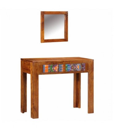 vidaXL Dressing Table Brown 90 x 45 x 75 cm Solid Acacia Wood