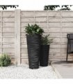 vidaXL Planter with Removable Inner Anthracite 18/45 L PP Grooved Look