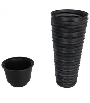 vidaXL Planter with Removable Inner Anthracite 18/45 L PP Grooved Look