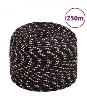 vidaXL Boat Rope Black 6 mm 250 m Polypropylene