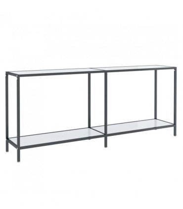 vidaXL Console Table White 180x35x75.5 cm Tempered Glass