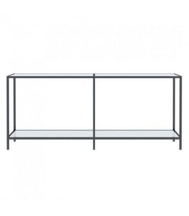 vidaXL Console Table White 180x35x75.5 cm Tempered Glass