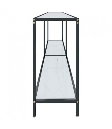 vidaXL Console Table White 180x35x75.5 cm Tempered Glass