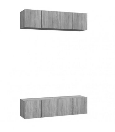 vidaXL Wall TV Cabinets 4 pcs Grey Sonoma 60x30x30 cm Engineered Wood