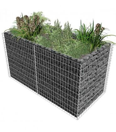 vidaXL Gabion Raised Bed Steel 180x90x100 cm Silver