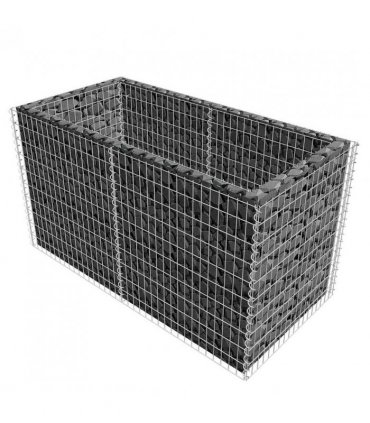 vidaXL Gabion Raised Bed Steel 180x90x100 cm Silver