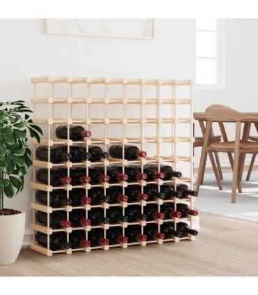 vidaXL Wine Rack for 72 Bottles 90.5x23x90.5 cm Solid Wood Pine