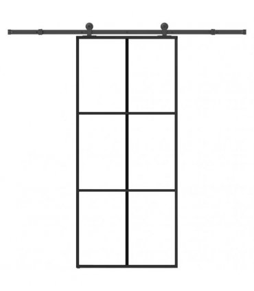 vidaXL Sliding Door with Hardware Set 90x205 cm ESG Glass&Aluminium