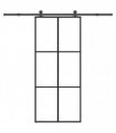 vidaXL Sliding Door with Hardware Set 90x205 cm ESG Glass&Aluminium