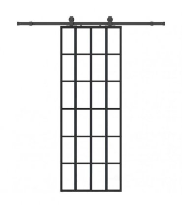 vidaXL Sliding Door with Hardware Set Black 76x205 cm ESG Glass