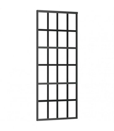 vidaXL Sliding Door with Hardware Set Black 76x205 cm ESG Glass