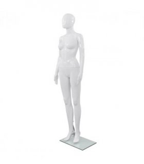 vidaXL Full Body Female Mannequin with Glass Base Glossy White 175 cm
