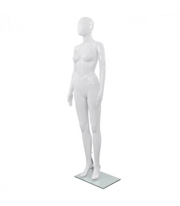 vidaXL Full Body Female Mannequin with Glass Base Glossy White 175 cm